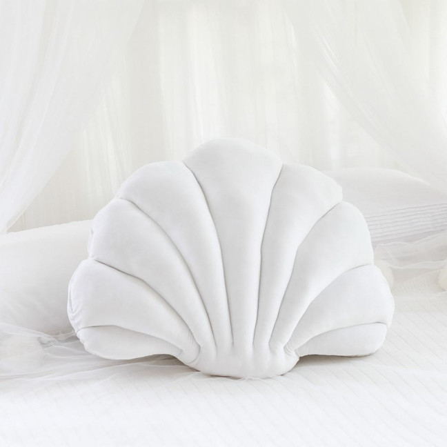Throw Pillow Non-shedding Tear-Resistant High Elasticity Good Rebound Full Filling Breathable Shell Shape Throw Pillow Doll Home Decor