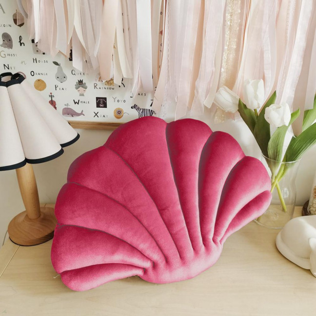 Throw Pillow Non-shedding Tear-Resistant High Elasticity Good Rebound Full Filling Breathable Shell Shape Throw Pillow Doll Home Decor