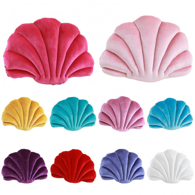 Throw Pillow Non-shedding Tear-Resistant High Elasticity Good Rebound Full Filling Breathable Shell Shape Throw Pillow Doll Home Decor