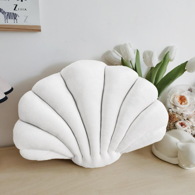 Throw Pillow Non-shedding Tear-Resistant High Elasticity Good Rebound Full Filling Breathable Shell Shape Throw Pillow Doll Home Decor