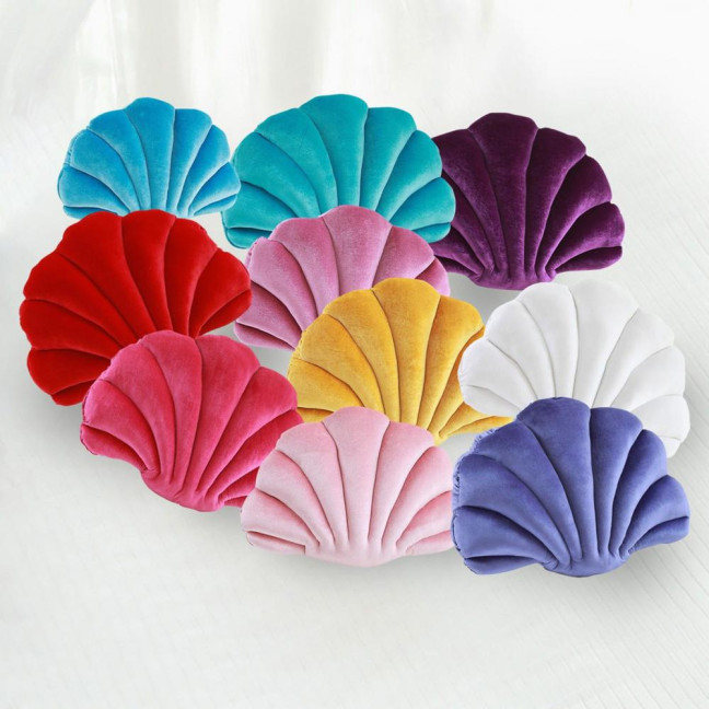 Throw Pillow Non-shedding Tear-Resistant High Elasticity Good Rebound Full Filling Breathable Shell Shape Throw Pillow Doll Home Decor