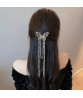 Hair Clip Realistic Butterflies Luxury Hollow Out Long Tassel Faux Pearl Fix Hair Non-Slip Hair Decoration Stable Back Head Hair Clip Hair Accessories