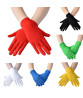 1 Pair Short Thin Dance Gloves Breathable Non-slip Sweat-absorption Milk Silk Satin Stretch Gloves Costume Accessories