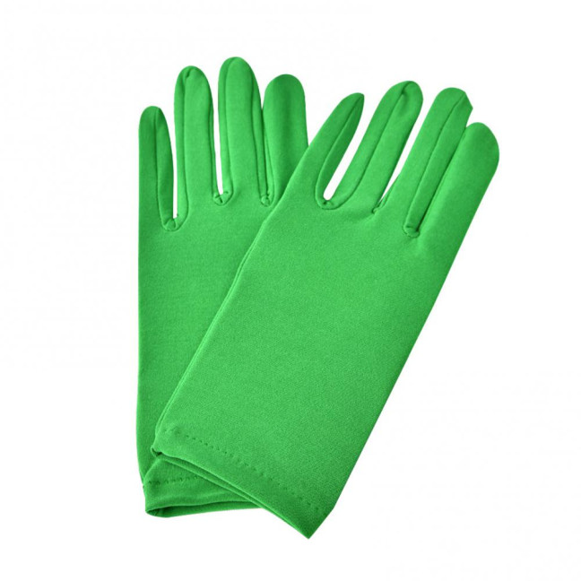 1 Pair Short Thin Dance Gloves Breathable Non-slip Sweat-absorption Milk Silk Satin Stretch Gloves Costume Accessories