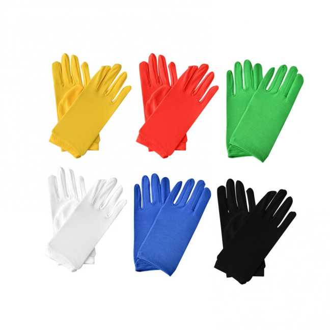 1 Pair Short Thin Dance Gloves Breathable Non-slip Sweat-absorption Milk Silk Satin Stretch Gloves Costume Accessories