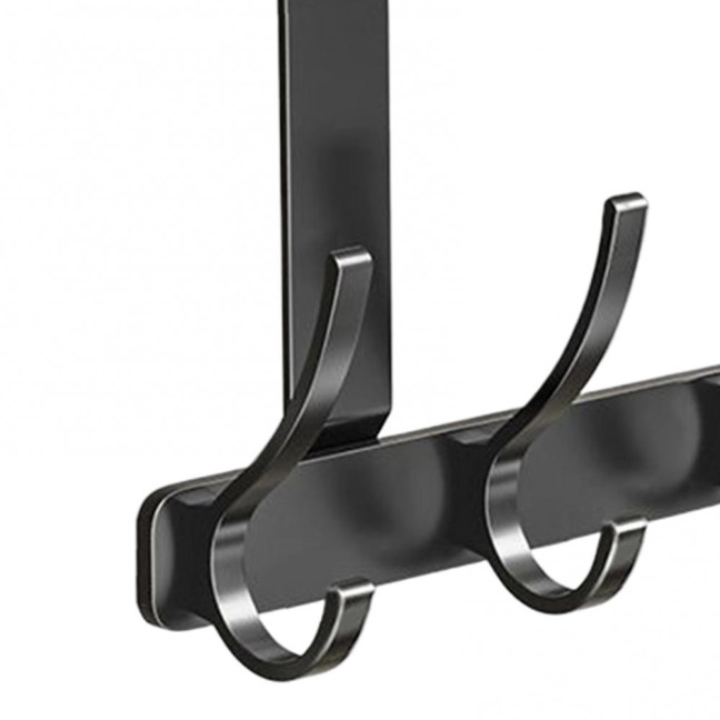 Over Door Hook with 5/6/7 Hooks Punch Free Removable Heavy Duty Carbon Steel Door Back Mount Hanging Coat Towel Bag Hat Scarf Organizer Rack Hanger Home Supplies