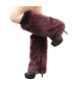 1 Pair Women Imitation Fox Fur Leg Warmers Solid Color Elastic Furry Boot Covers Knee-length Long Socks Fashion Accessories