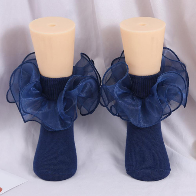 1 Pair Children Socks Lolita Princess Style Floral Lace Decor Solid Color Soft Breathable Elastic Anti-slip Ballet Dancing Performance Socks 