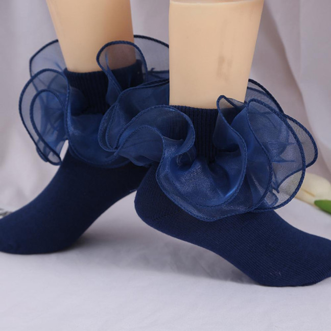 1 Pair Children Socks Lolita Princess Style Floral Lace Decor Solid Color Soft Breathable Elastic Anti-slip Ballet Dancing Performance Socks 