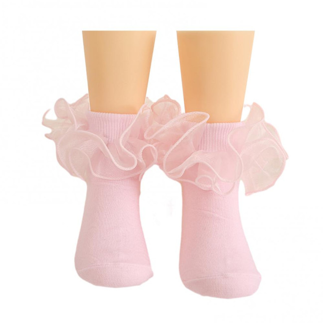 1 Pair Children Socks Lolita Princess Style Floral Lace Decor Solid Color Soft Breathable Elastic Anti-slip Ballet Dancing Performance Socks 