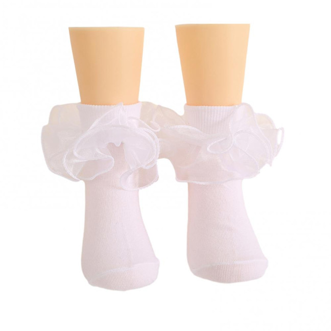 1 Pair Children Socks Lolita Princess Style Floral Lace Decor Solid Color Soft Breathable Elastic Anti-slip Ballet Dancing Performance Socks 