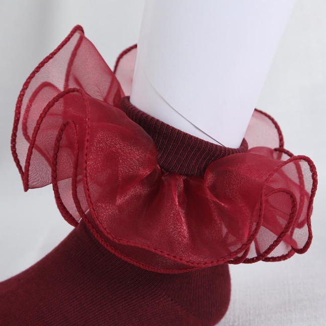 1 Pair Children Socks Lolita Princess Style Floral Lace Decor Solid Color Soft Breathable Elastic Anti-slip Ballet Dancing Performance Socks 