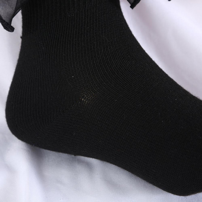 1 Pair Children Socks Lolita Princess Style Floral Lace Decor Solid Color Soft Breathable Elastic Anti-slip Ballet Dancing Performance Socks 