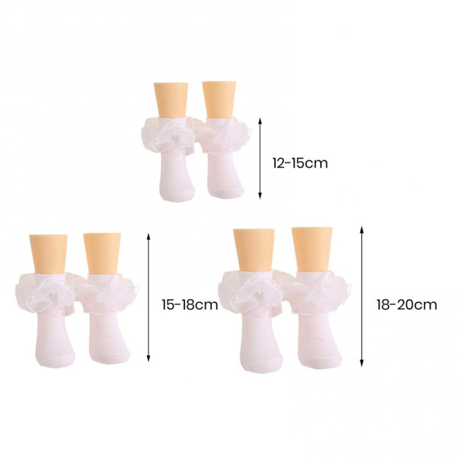1 Pair Children Socks Lolita Princess Style Floral Lace Decor Solid Color Soft Breathable Elastic Anti-slip Ballet Dancing Performance Socks 