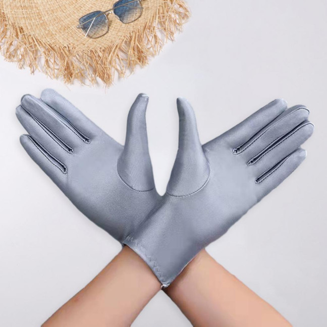 1 Pair Unsiex Winter Gloves Five Fingers Solid Color Elastic Anti-slip Sun Protection Breathable Soft Stage Performance Auction Ritual Girl Gloves Fall Spring Gloves 