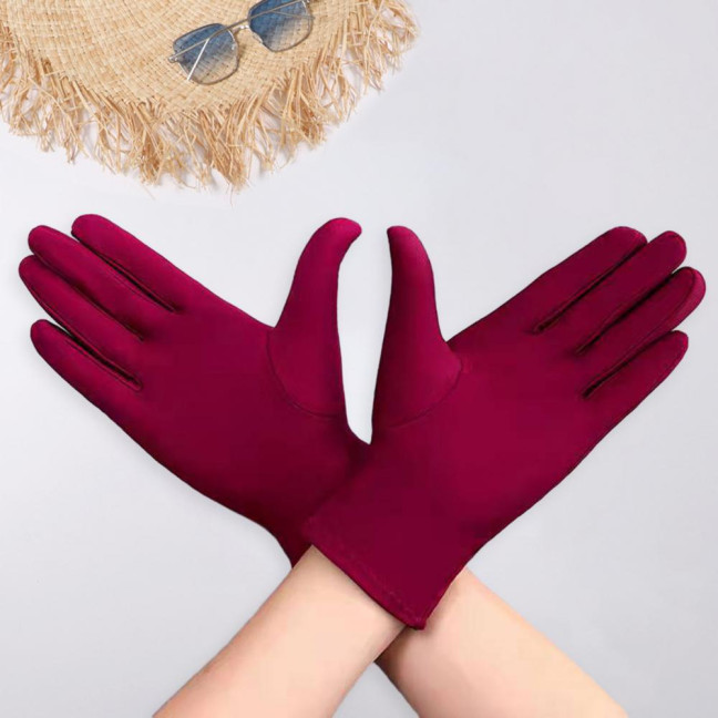 1 Pair Unsiex Winter Gloves Five Fingers Solid Color Elastic Anti-slip Sun Protection Breathable Soft Stage Performance Auction Ritual Girl Gloves Fall Spring Gloves 