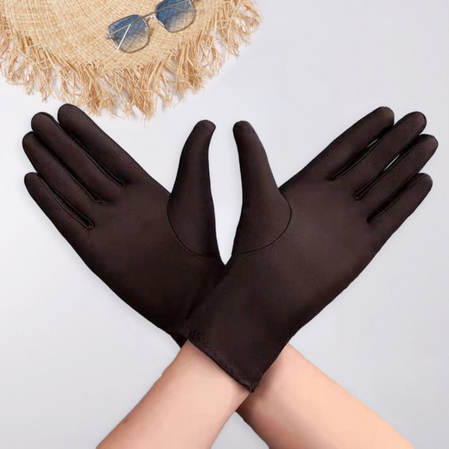 1 Pair Unsiex Winter Gloves Five Fingers Solid Color Elastic Anti-slip Sun Protection Breathable Soft Stage Performance Auction Ritual Girl Gloves Fall Spring Gloves 