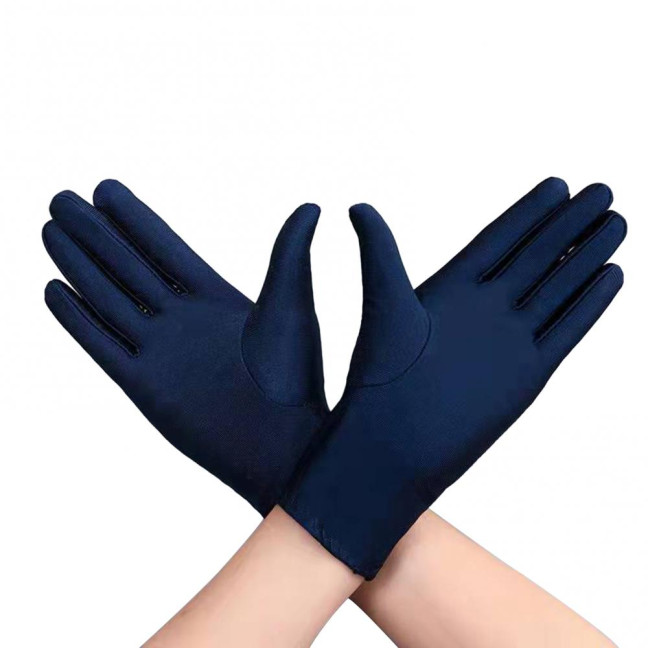 1 Pair Unsiex Winter Gloves Five Fingers Solid Color Elastic Anti-slip Sun Protection Breathable Soft Stage Performance Auction Ritual Girl Gloves Fall Spring Gloves 