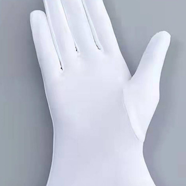 1 Pair Unsiex Winter Gloves Five Fingers Solid Color Elastic Anti-slip Sun Protection Breathable Soft Stage Performance Auction Ritual Girl Gloves Fall Spring Gloves 