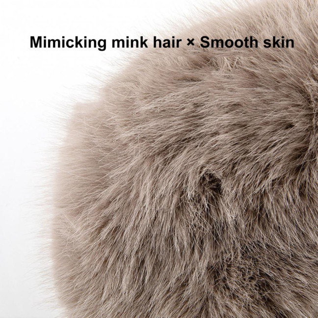 Women Winter Hat Faux Fur Soft Thick Elastic Anti-slip Warm Windproof No Brim Solid Color Ear Protection Basin Hat Outdoor Hunting Cap 
