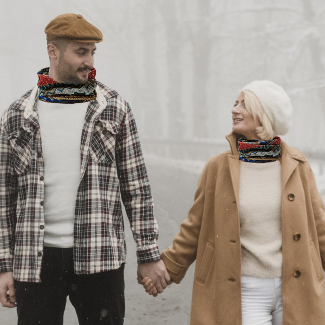 Unisex Winter Hat Vintage Ethnic Print Colorful Elastic Anti-slip Regular Fit Baggy Soft Warm Wide Band Colorfast Women Men Beanie 