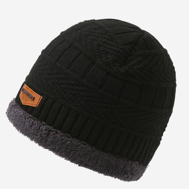 1 Set Men Winter Hat Scarf Gloves Set Thick Knitted Soft Warm Elastic Colorful Ear Protection Five Fingers Windproof Winter Outdoor Cycling Cap Neck Warp Gloves Set