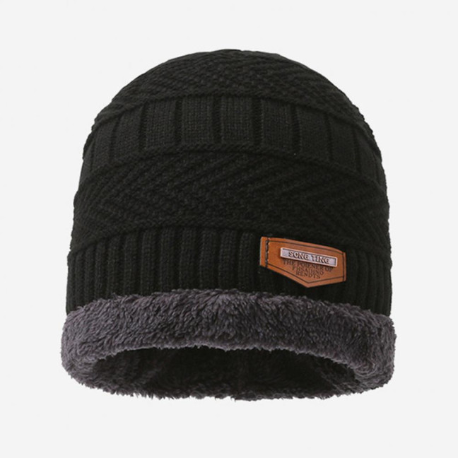 1 Set Men Winter Hat Scarf Gloves Set Thick Knitted Soft Warm Elastic Colorful Ear Protection Five Fingers Windproof Winter Outdoor Cycling Cap Neck Warp Gloves Set