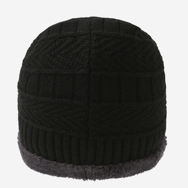 1 Set Men Winter Hat Scarf Gloves Set Thick Knitted Soft Warm Elastic Colorful Ear Protection Five Fingers Windproof Winter Outdoor Cycling Cap Neck Warp Gloves Set