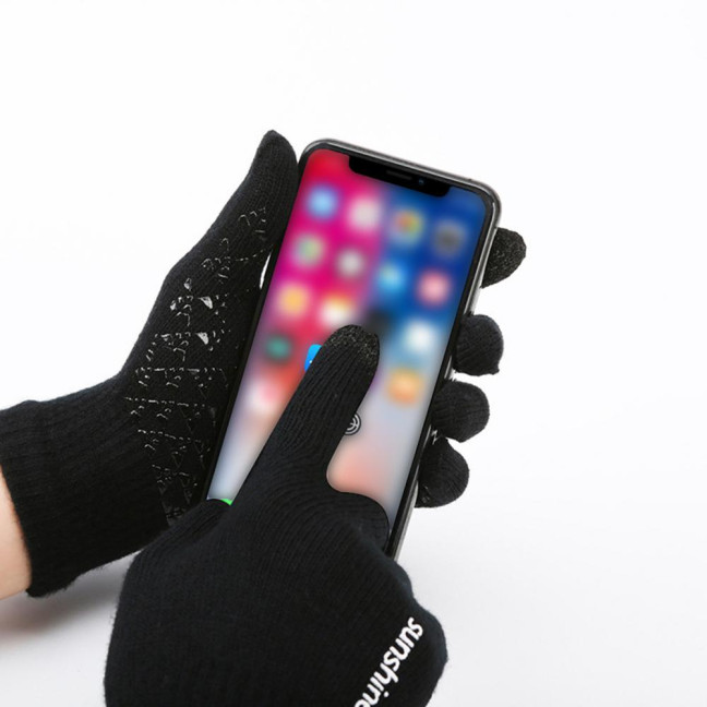 1 Set Men Winter Hat Scarf Gloves Set Thick Knitted Soft Warm Elastic Colorful Ear Protection Five Fingers Windproof Winter Outdoor Cycling Cap Neck Warp Gloves Set