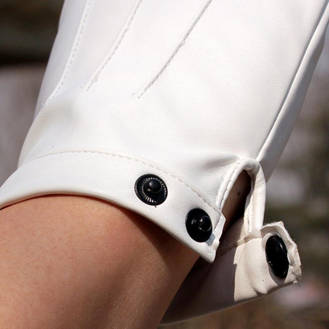 1 Pair Faux Leather Gloves Half Fingers Smooth Waterproof Adjustable Wrist Solid Color Unisex Driving Outdoor Sports Halloween Gloves Cosplay Costume 