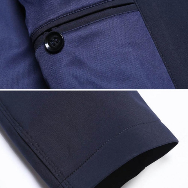 Fall Spring Men Coat Turn-down Collar Solid Color Long Sleeve Single-breasted Cardigan Smooth Formal Business Style Men Mid Length Jacket 