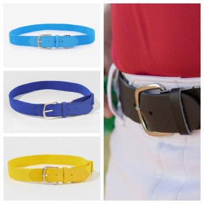 Adult Baseball Belt Elastic Band Adjustable Length Imitation Leather Baseball Softball Belt Unisex Vibrant Color Waistband
