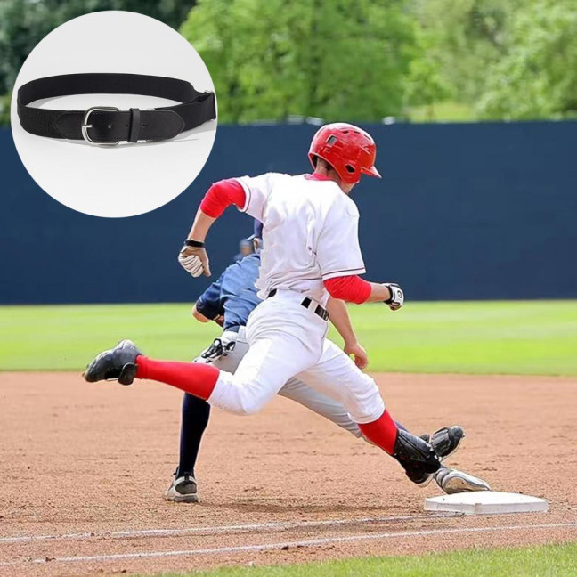 Adult Baseball Belt Elastic Band Adjustable Length Imitation Leather Baseball Softball Belt Unisex Vibrant Color Waistband