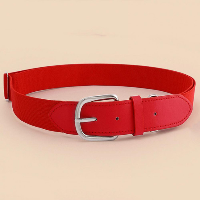 Adult Baseball Belt Elastic Band Adjustable Length Imitation Leather Baseball Softball Belt Unisex Vibrant Color Waistband