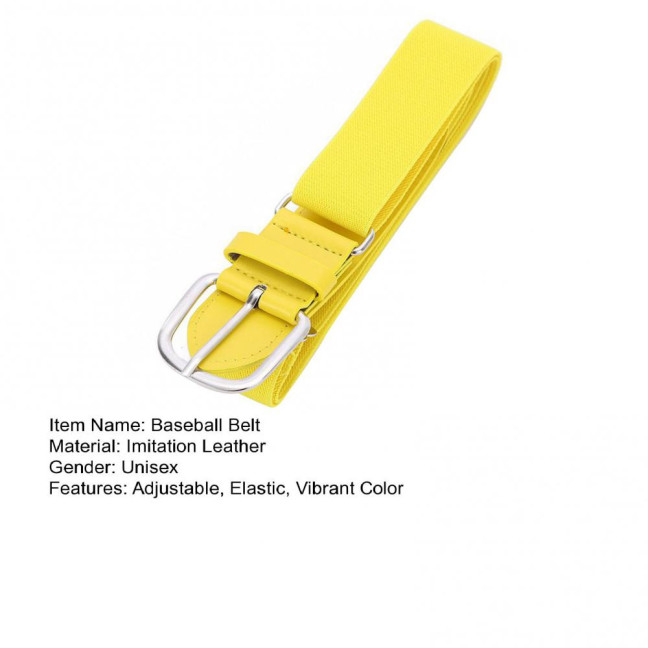 Adult Baseball Belt Elastic Band Adjustable Length Imitation Leather Baseball Softball Belt Unisex Vibrant Color Waistband