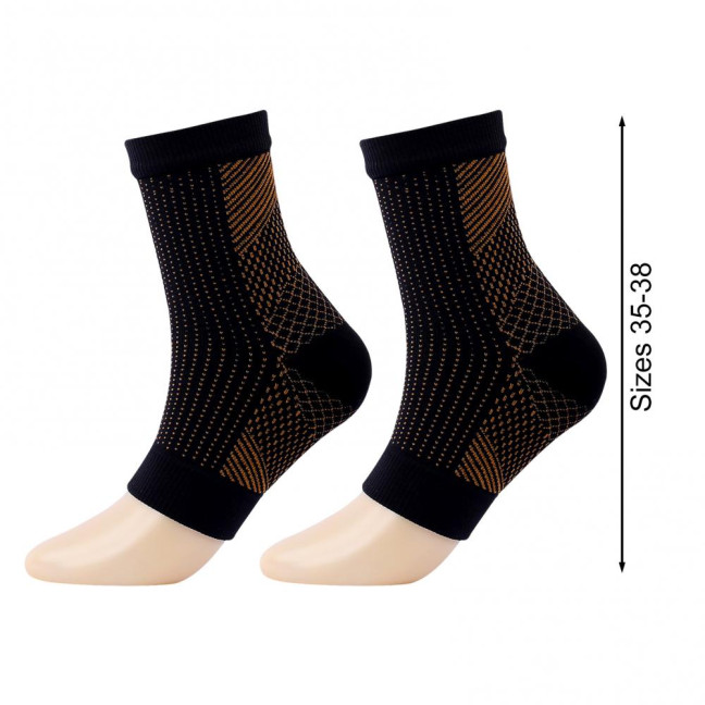1 Pair Unisex Compression Ankle Cuffs Mid-tube High Elasticity Open-toe Socks Neuropathy Ankle Sleeves Sport Ankle Support for Unrestricted Movement And Improved Circulation