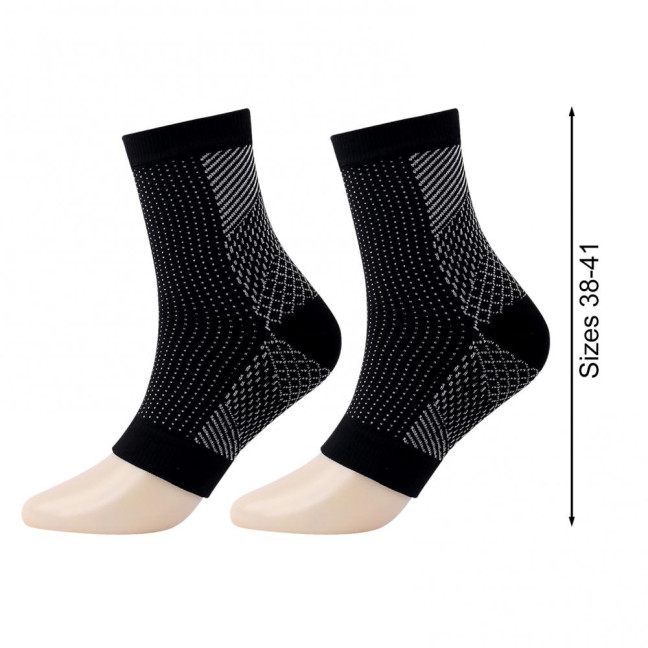 1 Pair Unisex Compression Ankle Cuffs Mid-tube High Elasticity Open-toe Socks Neuropathy Ankle Sleeves Sport Ankle Support for Unrestricted Movement And Improved Circulation