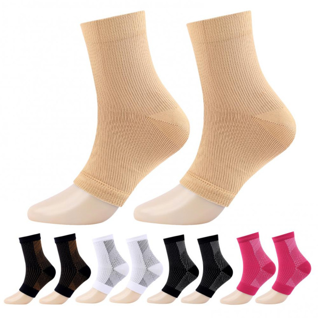 1 Pair Unisex Compression Ankle Cuffs Mid-tube High Elasticity Open-toe Socks Neuropathy Ankle Sleeves Sport Ankle Support for Unrestricted Movement And Improved Circulation