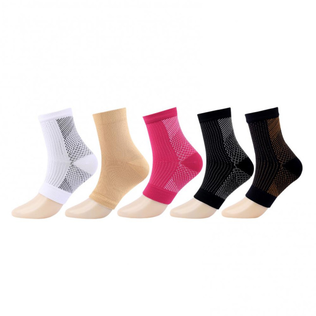 1 Pair Unisex Compression Ankle Cuffs Mid-tube High Elasticity Open-toe Socks Neuropathy Ankle Sleeves Sport Ankle Support for Unrestricted Movement And Improved Circulation