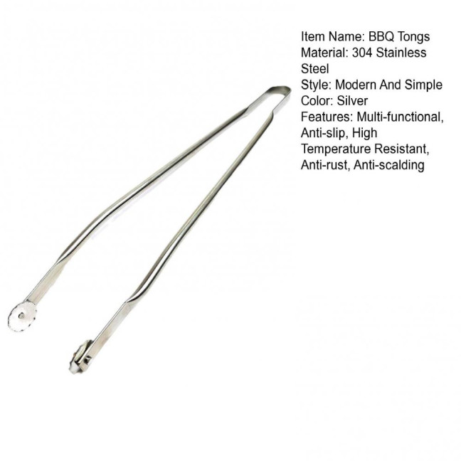 BBQ Tongs Stainless Steel Sausage Turning Grill Tongs for Bacon Steak Meat Vegetables Long Handle BBQ Grill Flipping Tongs Food-Grade Kitchen Cooking Tongs