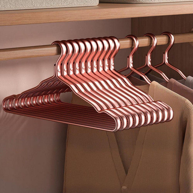 Clothes Hanger Max Load Bearing Anti-rust Aluminum Alloy Smooth Windproof Smooth Non-Slip Suit Coat Hanger Clothing Driying Rack Wardrobe Organizer