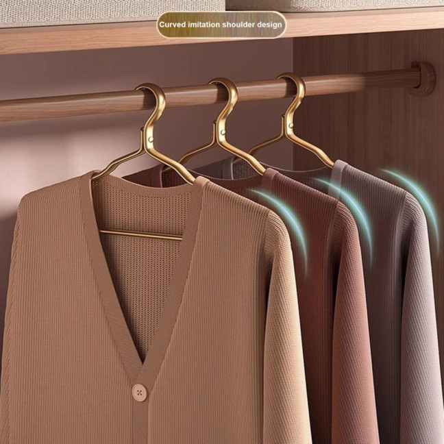 Clothes Hanger Max Load Bearing Anti-rust Aluminum Alloy Smooth Windproof Smooth Non-Slip Suit Coat Hanger Clothing Driying Rack Wardrobe Organizer