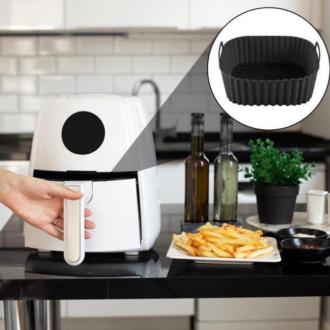 Silicone Air Fryer Basket Tray Square Reusable Silicone Pot for 7QT Air Fryer BPA-Free Steamer Oven Liner Easy Clean Air Fryer Accessory with Handles Silicone Air Fryer Basket Tray Square Reusable Silicone Pot for 7QT Air Fryer BPA-Free Steamer Oven Liner Easy Clean Air Fryer Accessory with Handles