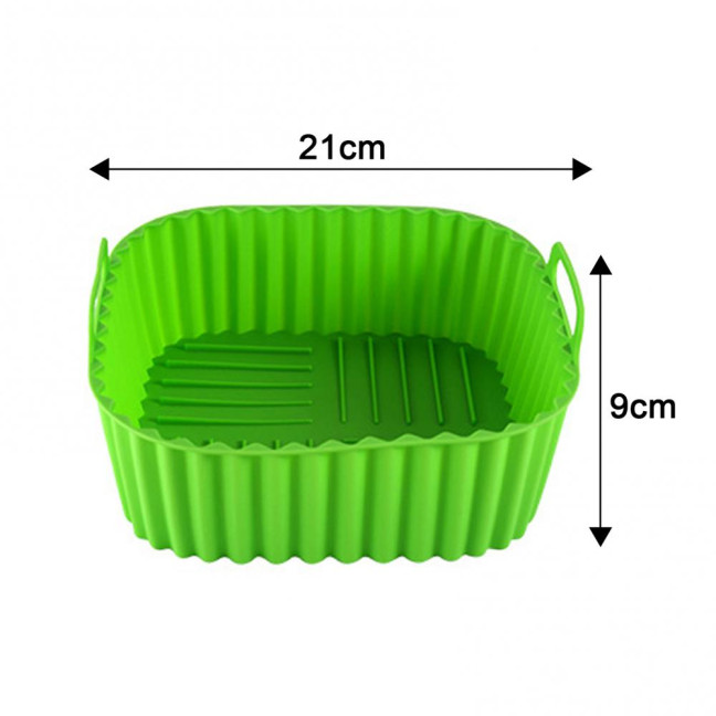 Silicone Air Fryer Basket Tray Square Reusable Silicone Pot for 7QT Air Fryer BPA-Free Steamer Oven Liner Easy Clean Air Fryer Accessory with Handles Silicone Air Fryer Basket Tray Square Reusable Silicone Pot for 7QT Air Fryer BPA-Free Steamer Oven Liner Easy Clean Air Fryer Accessory with Handles