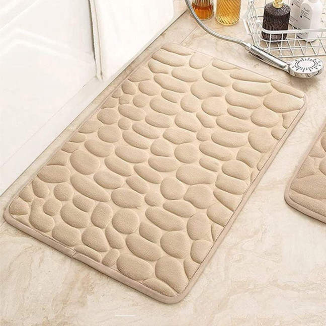 Floor Carpet Cartoon Pebble Thick Great Water Absorption Non Slip Soft No Odor Bathroom Rug Bedroom Entry Bath Shower Bathtub Carpet