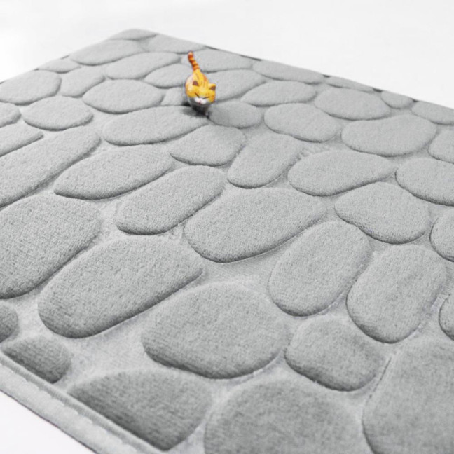 Floor Carpet Cartoon Pebble Thick Great Water Absorption Non Slip Soft No Odor Bathroom Rug Bedroom Entry Bath Shower Bathtub Carpet