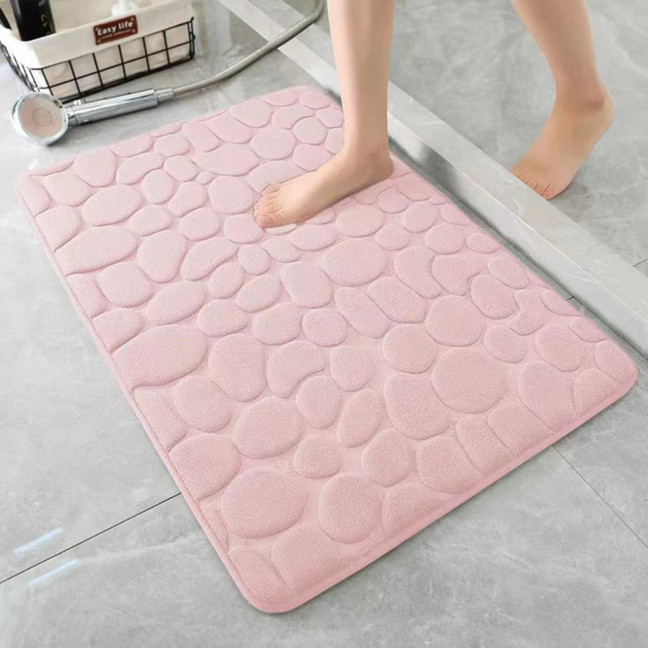 Floor Carpet Cartoon Pebble Thick Great Water Absorption Non Slip Soft No Odor Bathroom Rug Bedroom Entry Bath Shower Bathtub Carpet