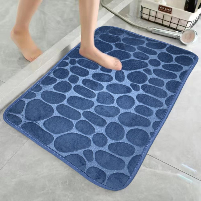 Floor Carpet Cartoon Pebble Thick Great Water Absorption Non Slip Soft No Odor Bathroom Rug Bedroom Entry Bath Shower Bathtub Carpet