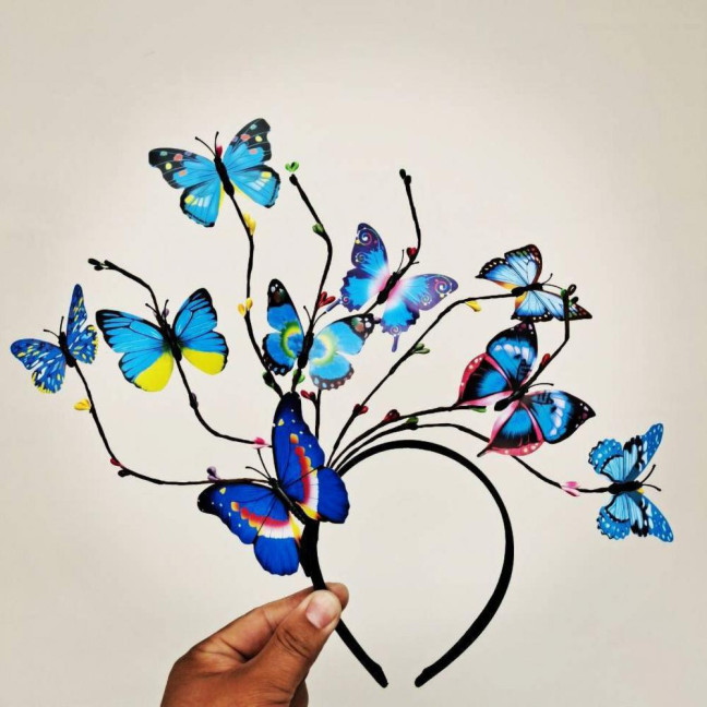 Colorful Butterflies Hair Hoop Girl Headband Crown Adjustable Tea Party Halloween Costume Adult Kid Headpiece Colorful Butterflies Hair Hoop Girl Headband Crown Adjustable Tea Party Halloween Costume Adult Kid Headpiece