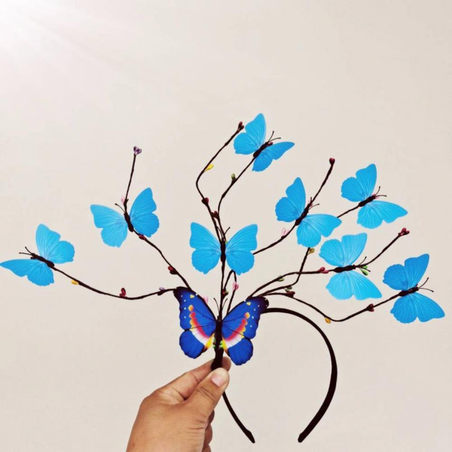 Colorful Butterflies Hair Hoop Girl Headband Crown Adjustable Tea Party Halloween Costume Adult Kid Headpiece Colorful Butterflies Hair Hoop Girl Headband Crown Adjustable Tea Party Halloween Costume Adult Kid Headpiece